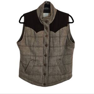 🔥Ci Sono Brown Quilted Faux Suede Vest with Pockets size Medium